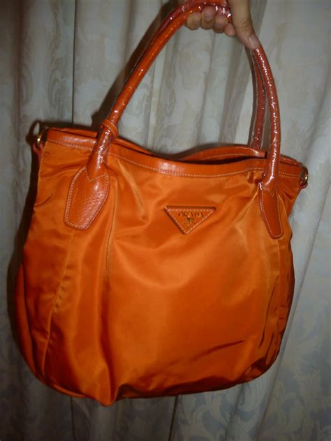 orange prada bag|prada canvas shoulder bag.